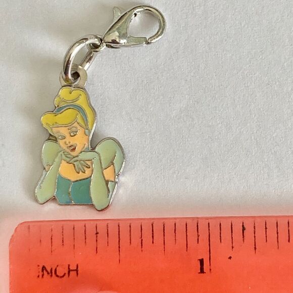 Vintage Disney Princess Cinderella Clip On Charm Zipper Pull Bag Purse Signed - Picture 7 of 8